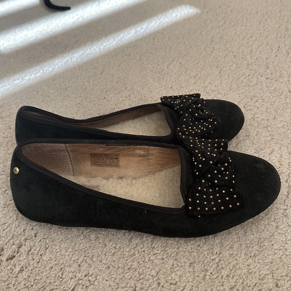 Black Suede UGG Flats - Picture 5 of 7